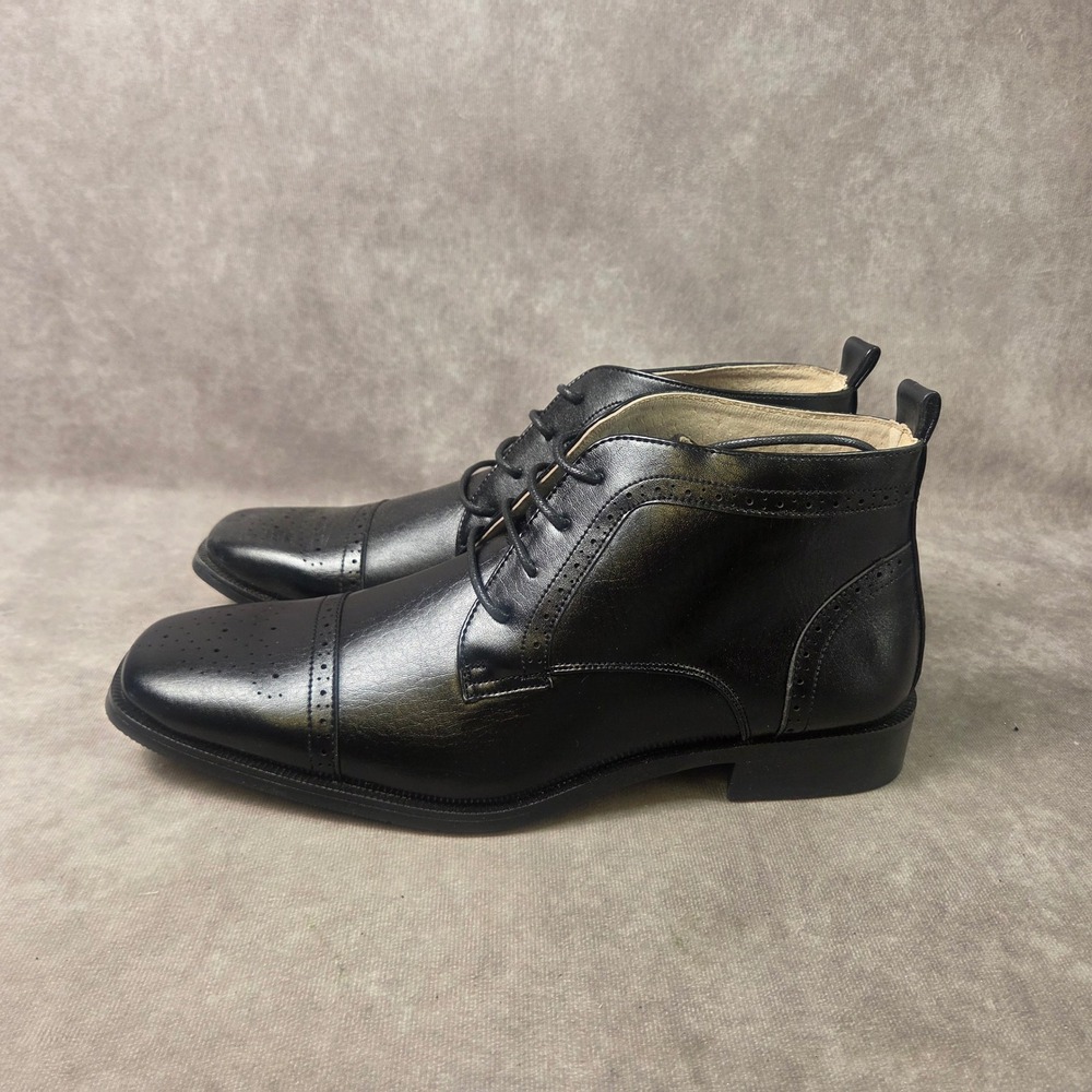 Majestic Collection Mens Black Brogue Cap Toe Dress Boots 38892 Size 10